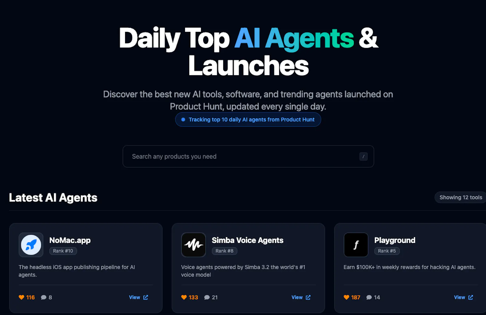 listOfAiagents screenshot 1