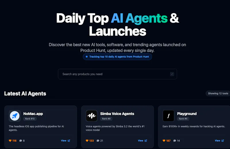listOfAiagents screenshot 1