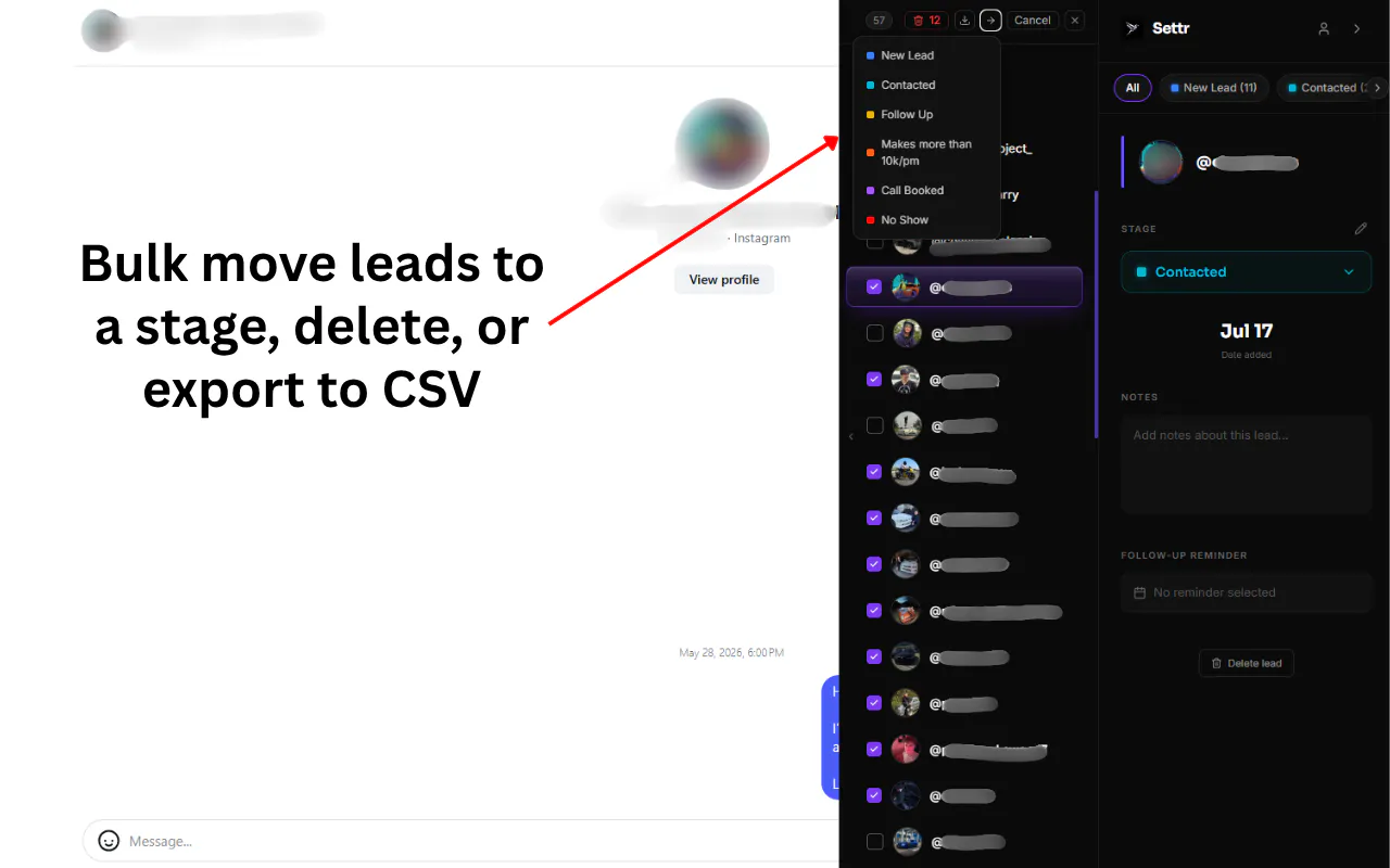 Settr - Instagram DM CRM gallery image