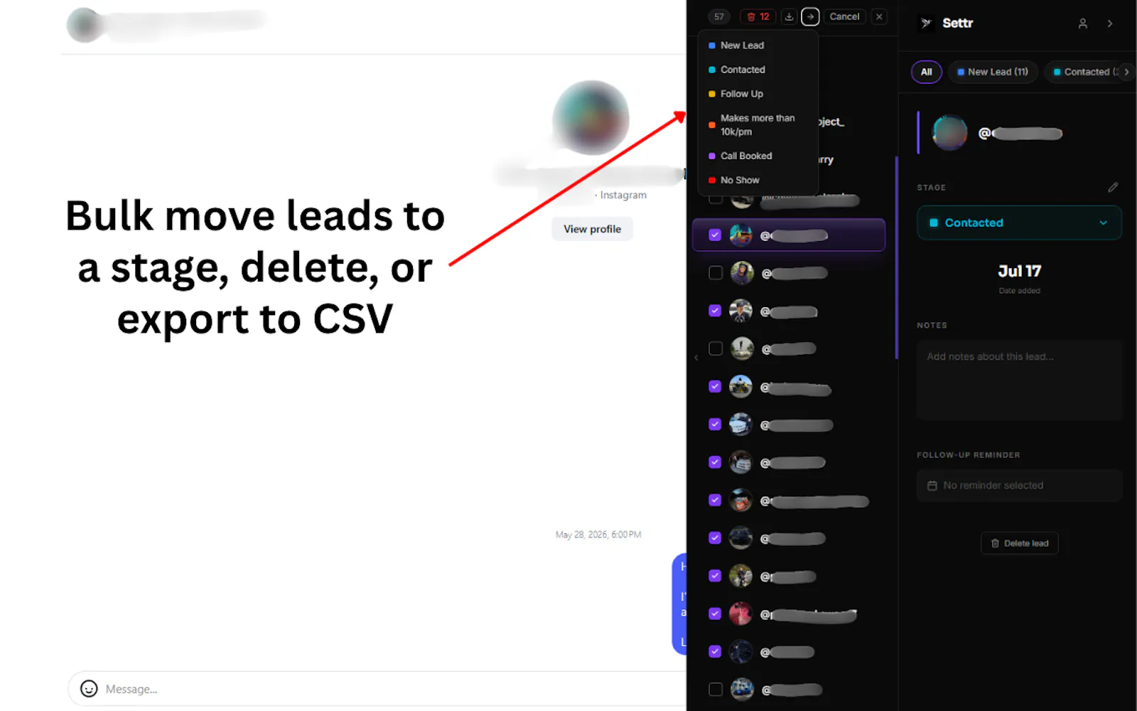Settr - Instagram DM CRM screenshot 2