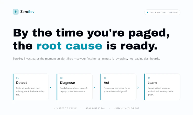 ZeroSev — Your Oncall copilot screenshot 1