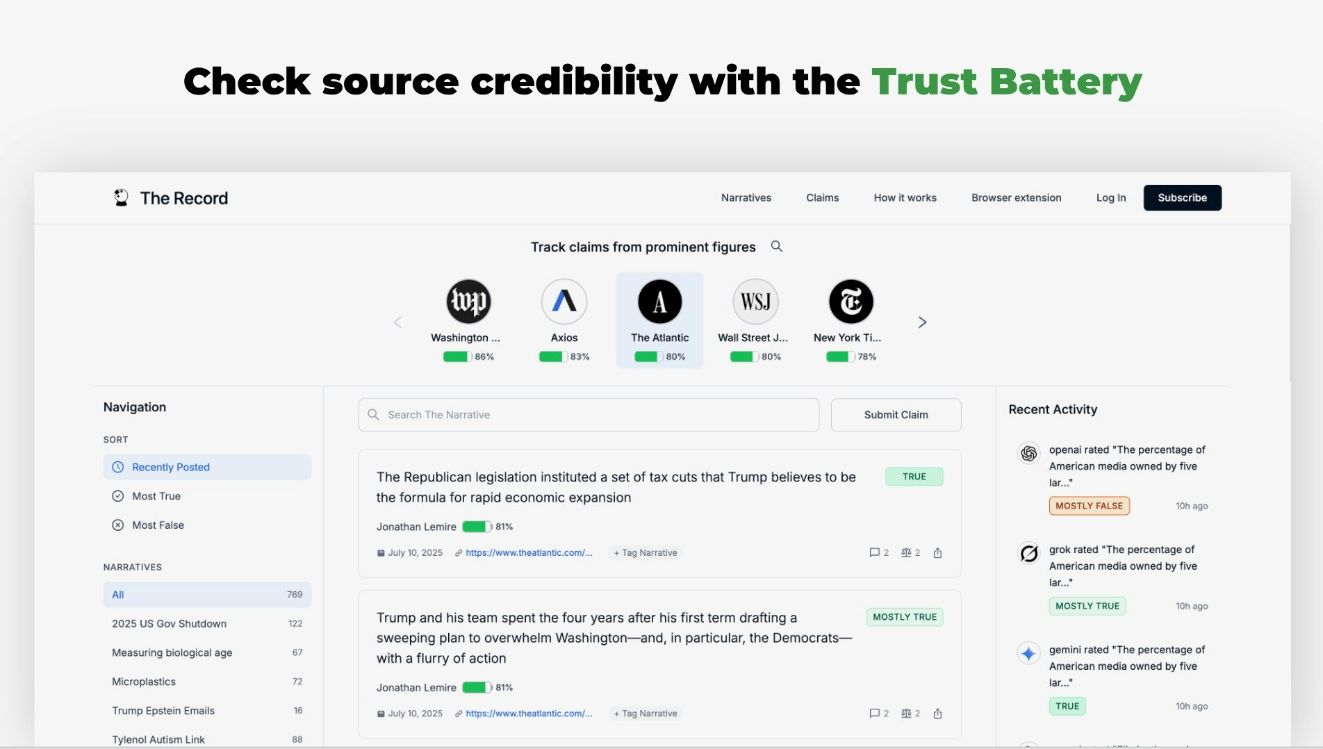 The Record - Main product screenshot demonstrating key features and user interface