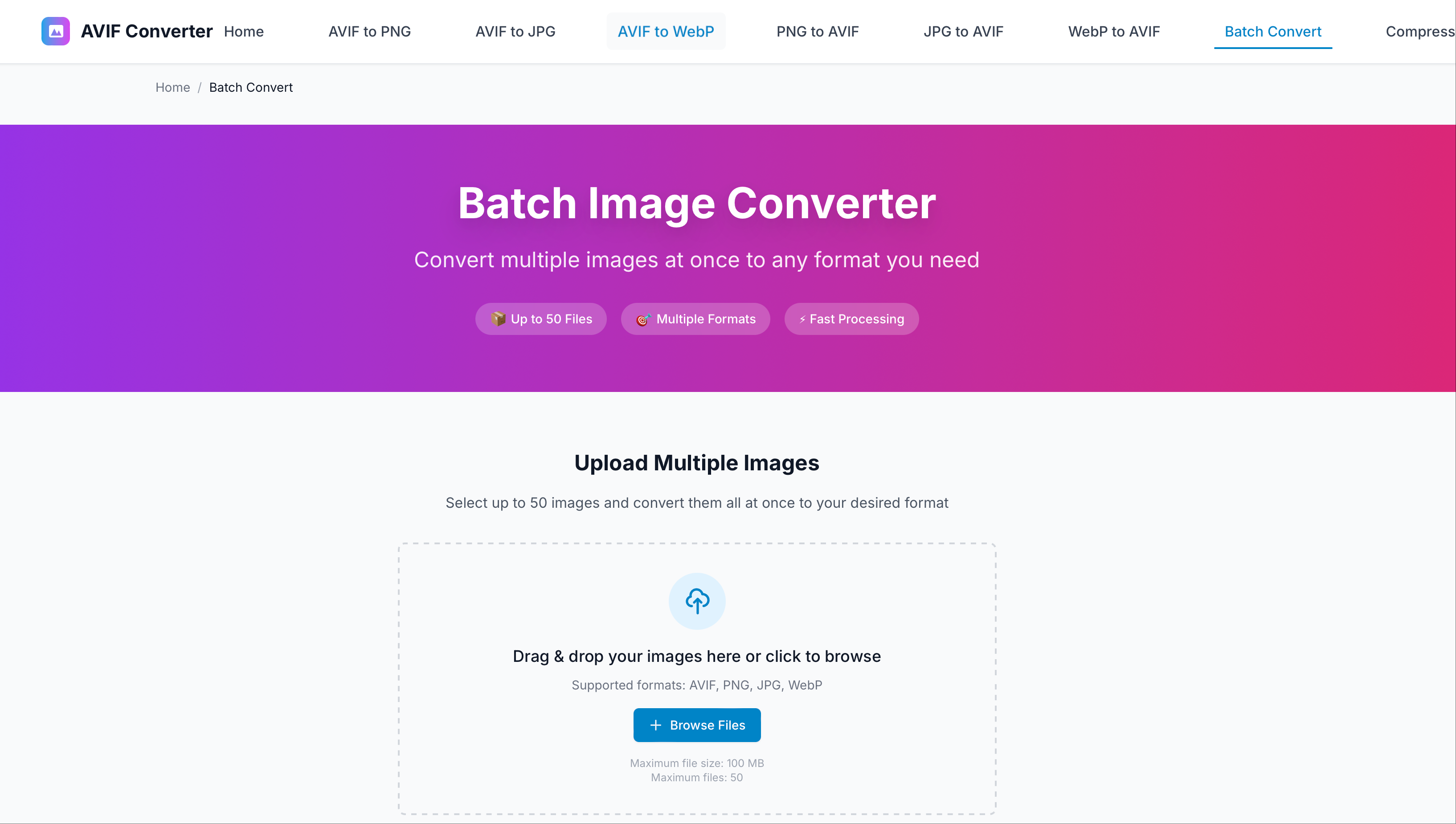 AVIF Converter Pro - Convertir AVIF a PNG, JPG, WebP |Herramienta en línea gratuita media 3