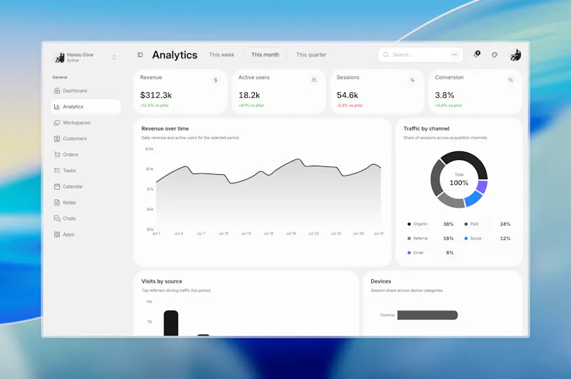 Homlu Dashboard Template screenshot 8