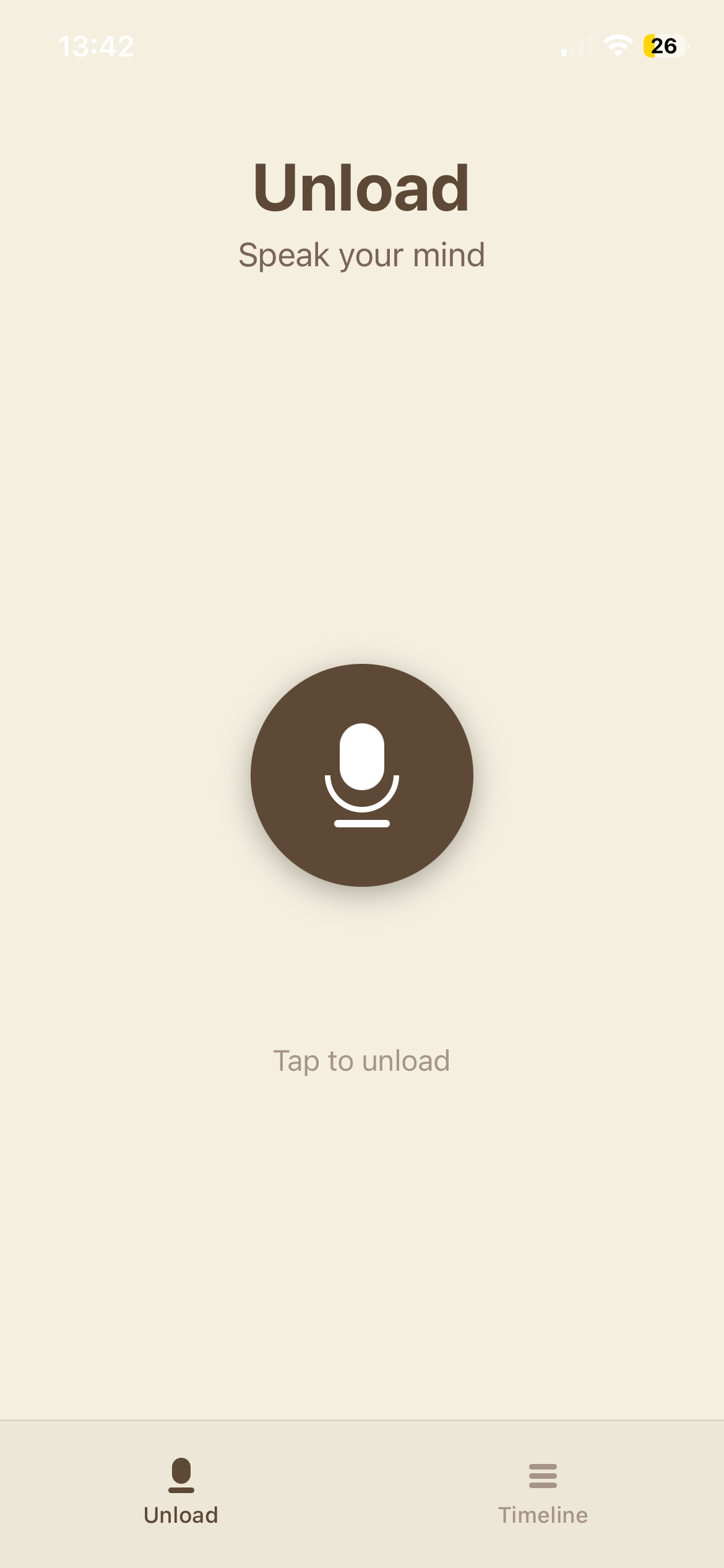 Unload_speak your mind - Main product screenshot demonstrating key features and user interface