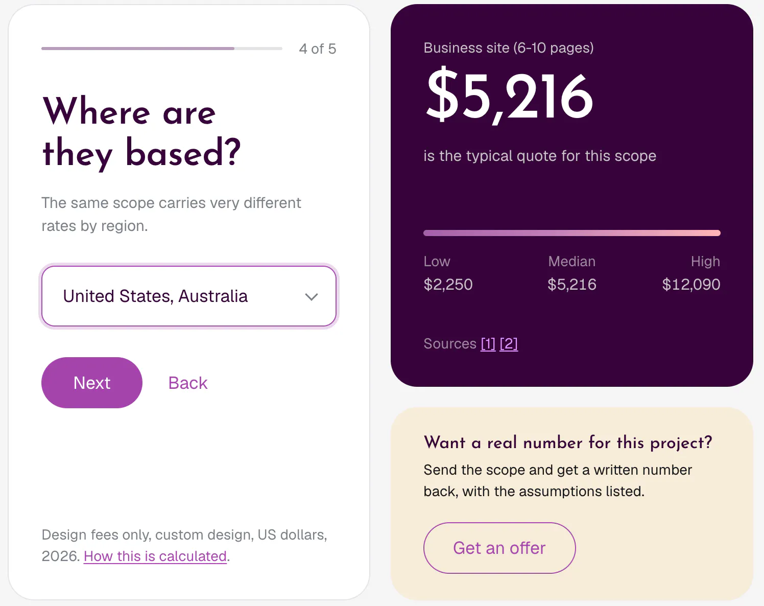 Web Design Cost Calculator gallery image