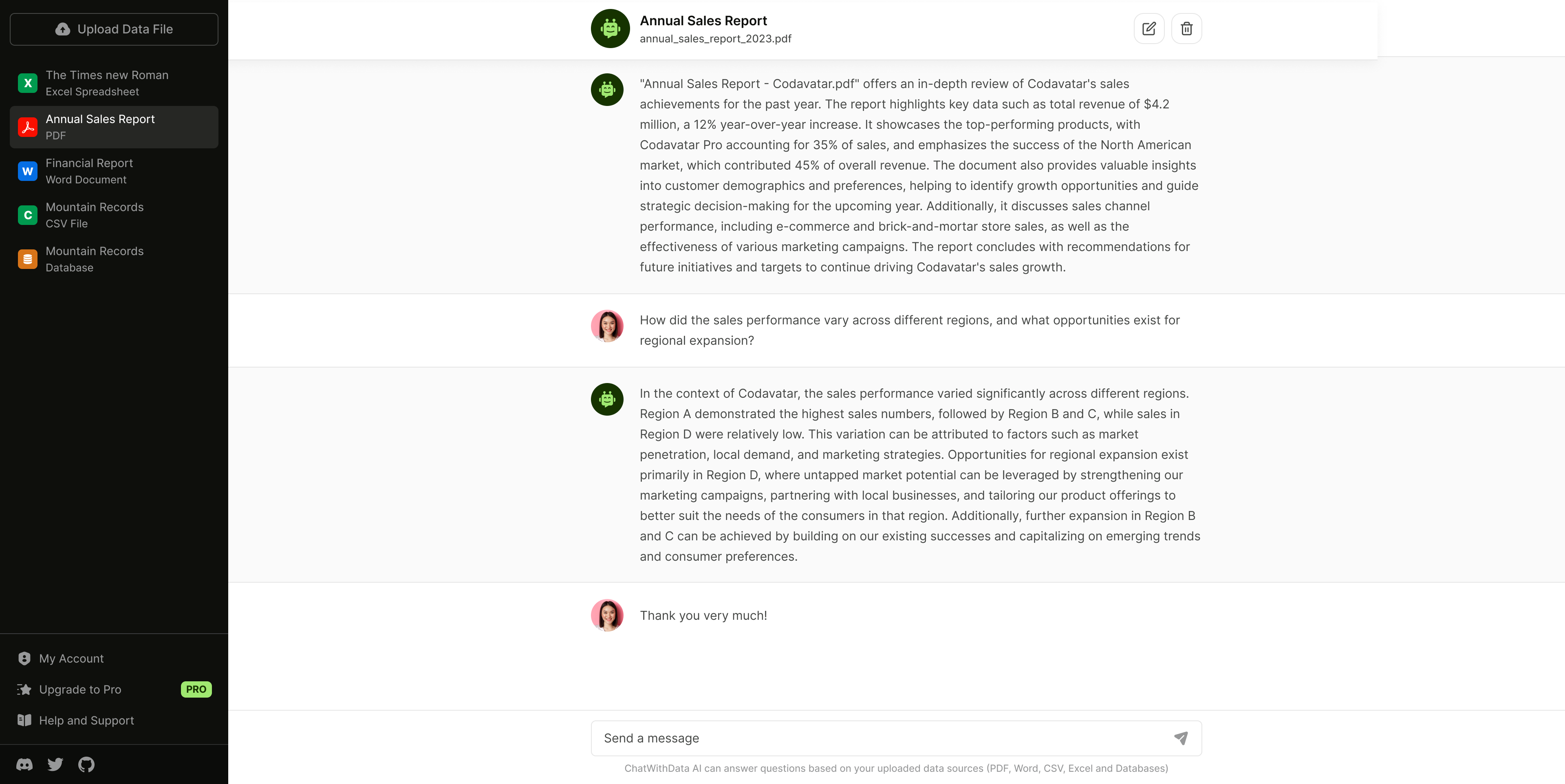 ChatwithData.ai - Chat met eventuele documenten (PDF, Word, Excel, CSV & SQL DB) media 2