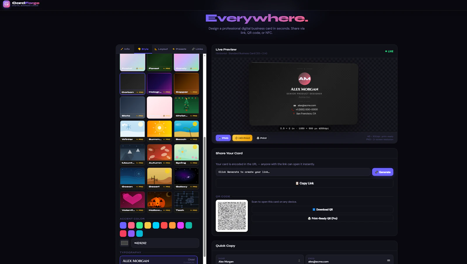 CardForge Digital Business Card Creator screenshot 1