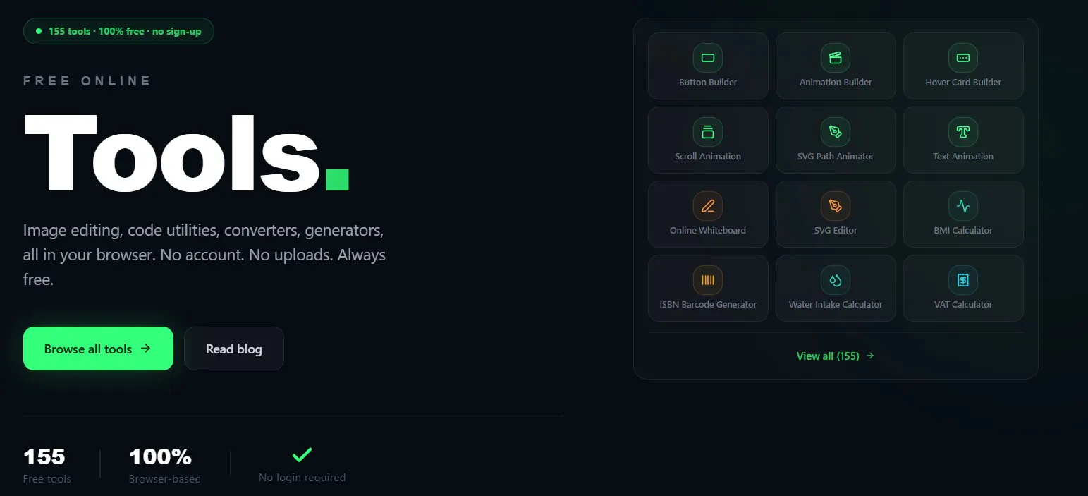 ToolBox – 155 Free Online Tools 제품 배너