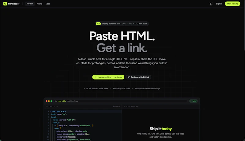 htmlhost.co screenshot 1
