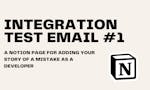 Integration Test Email #1 image
