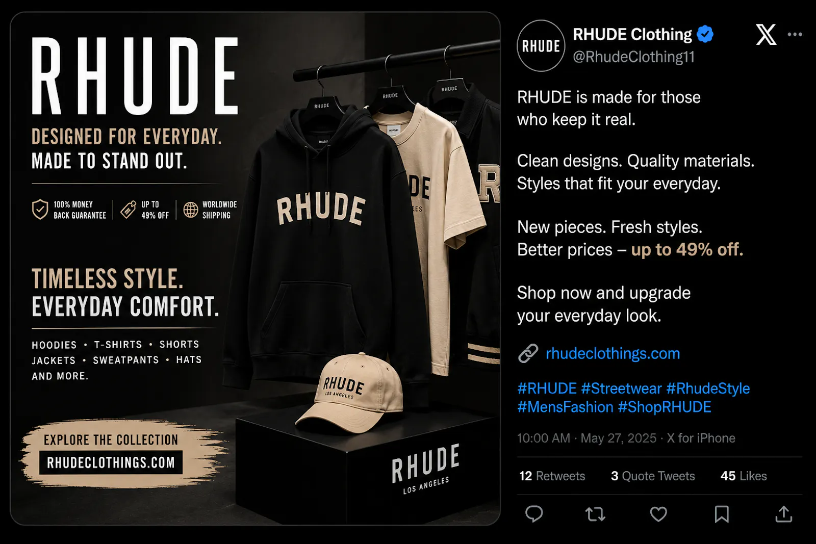 Rhude Clothing screenshot 1