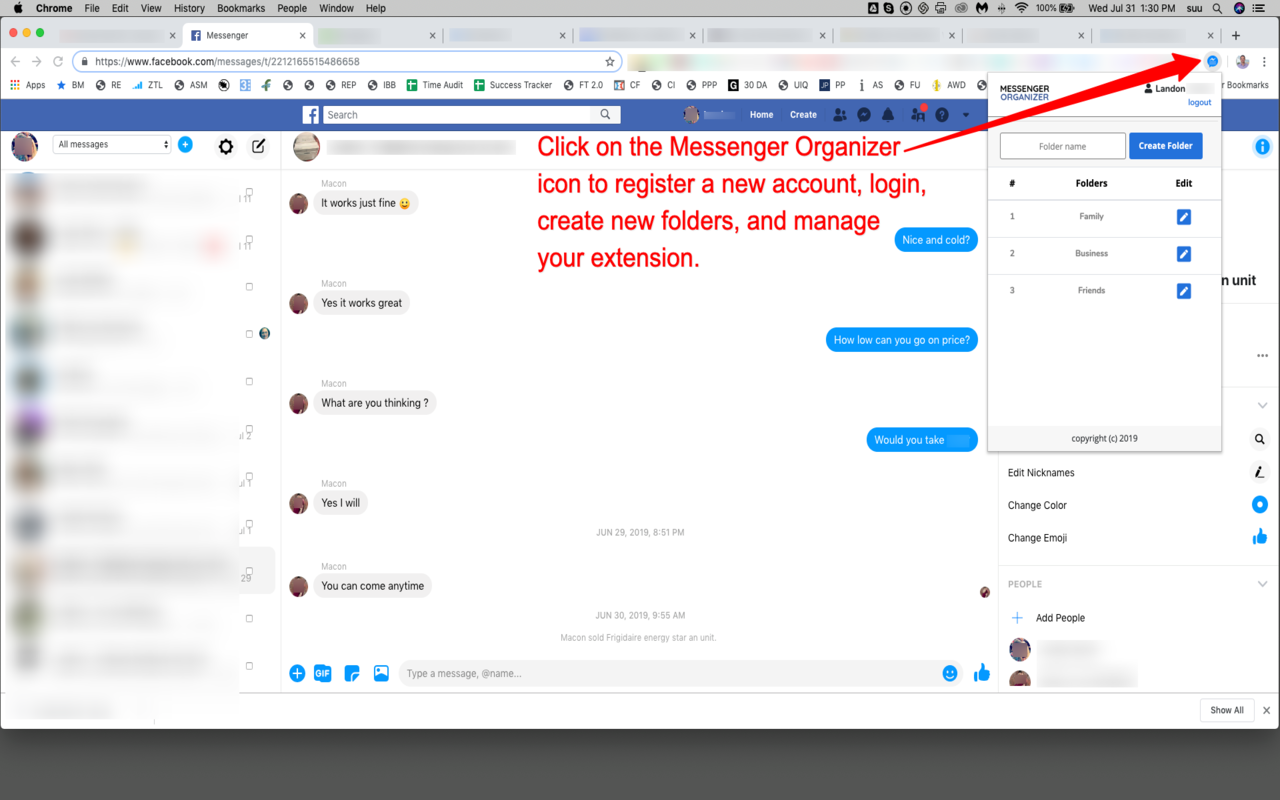 Messenger Organizer for Facebook gallery image