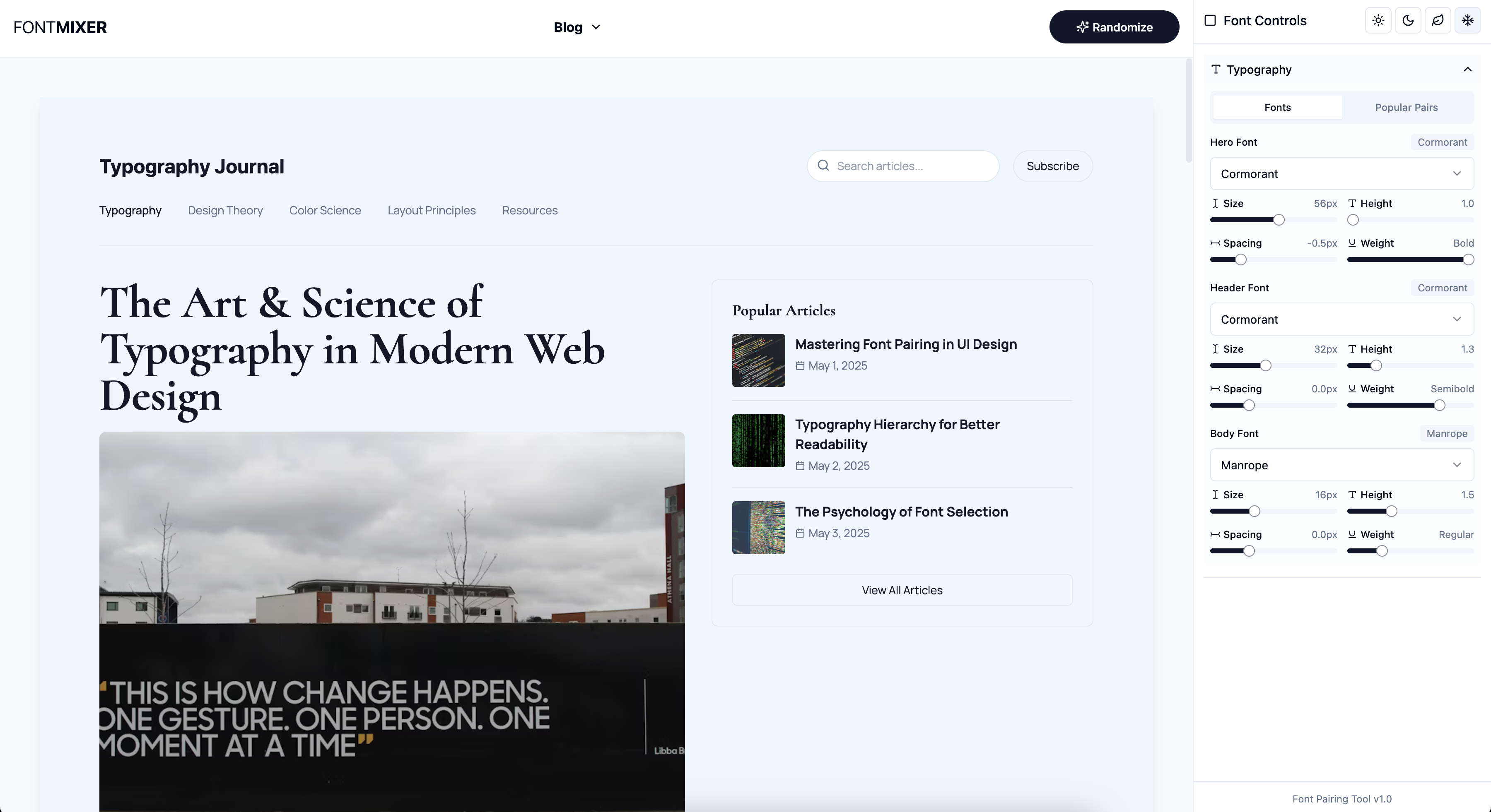 FontMixer.app - Typografie- und Schriftart -Pairing -Tool für Google -Schriftarten Medien 8
