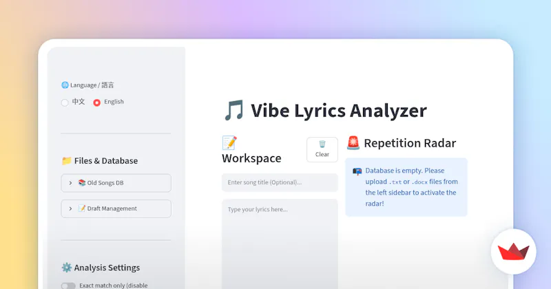 Vibe Lyrics Analyzer screenshot 2