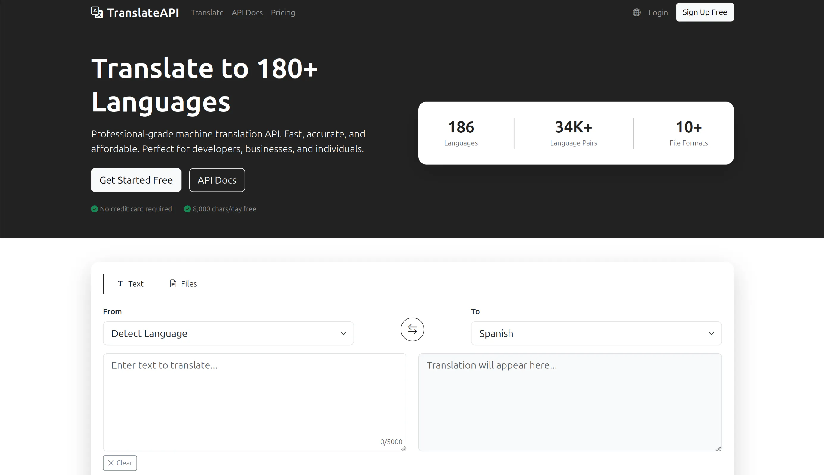 TranslateAPI product banner