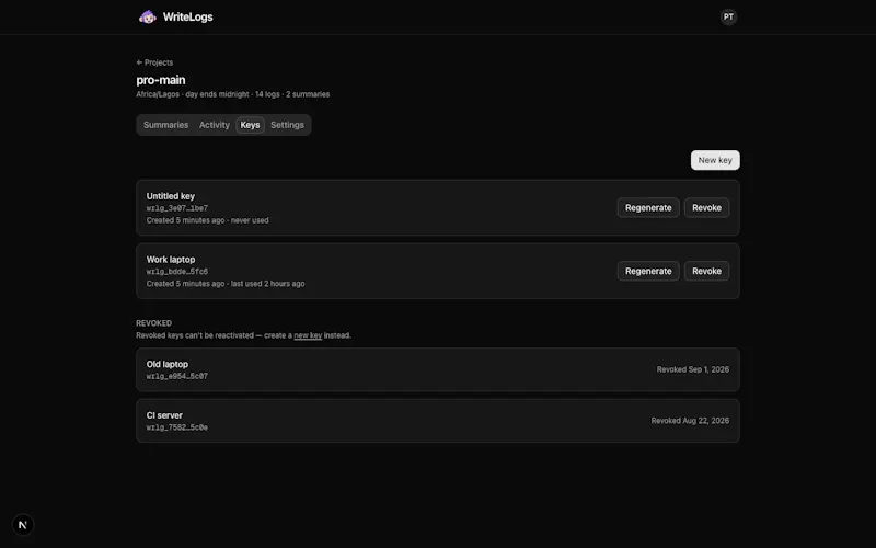 WriteLogs screenshot 6