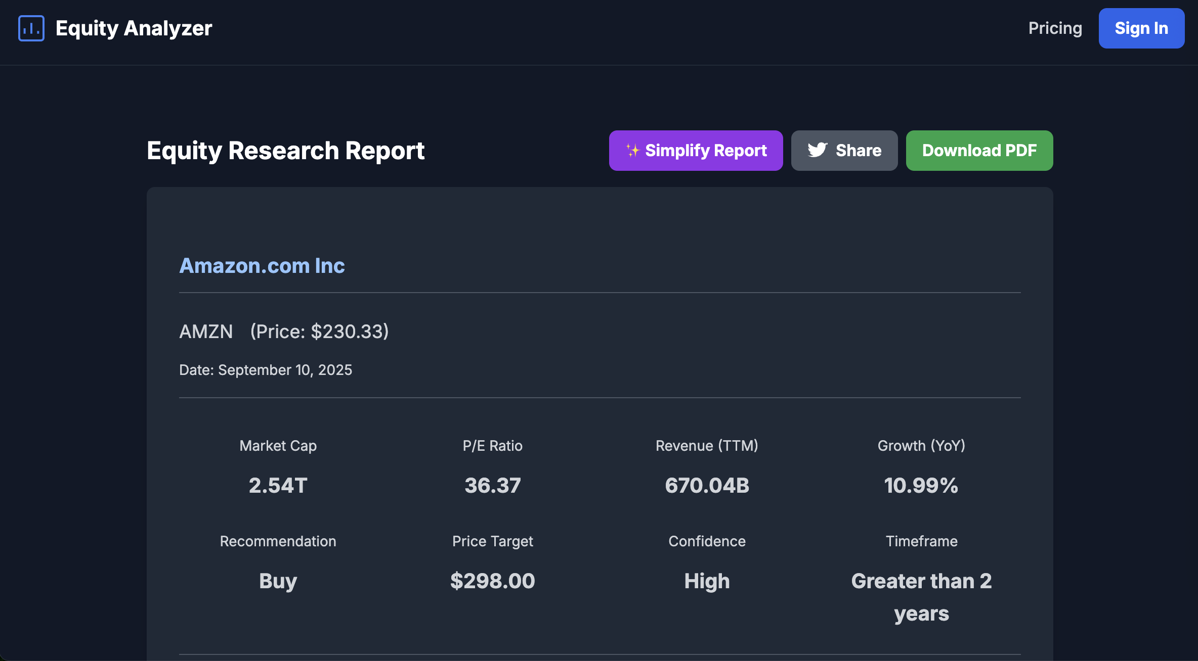 Equity Analyzer gallery image