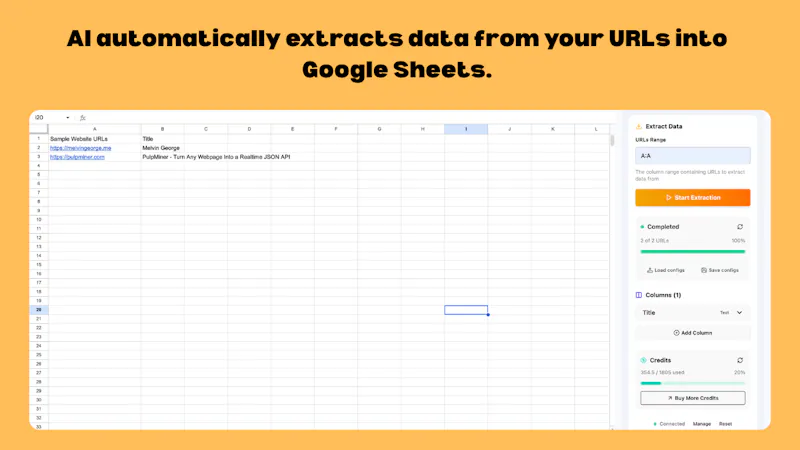 Web Data AI Extract for Google Sheets™ screenshot 6