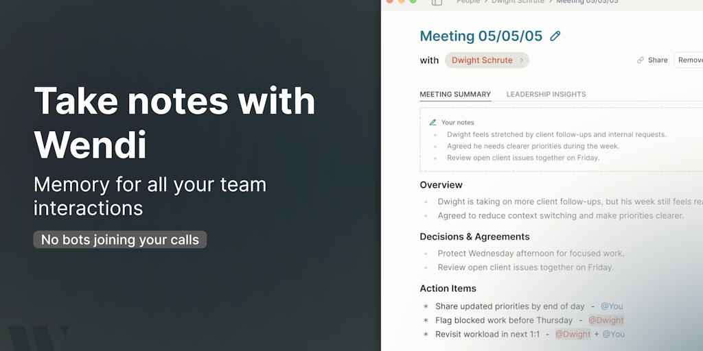 Wendi AI: The AI OS for people who manage people | Product Hunt