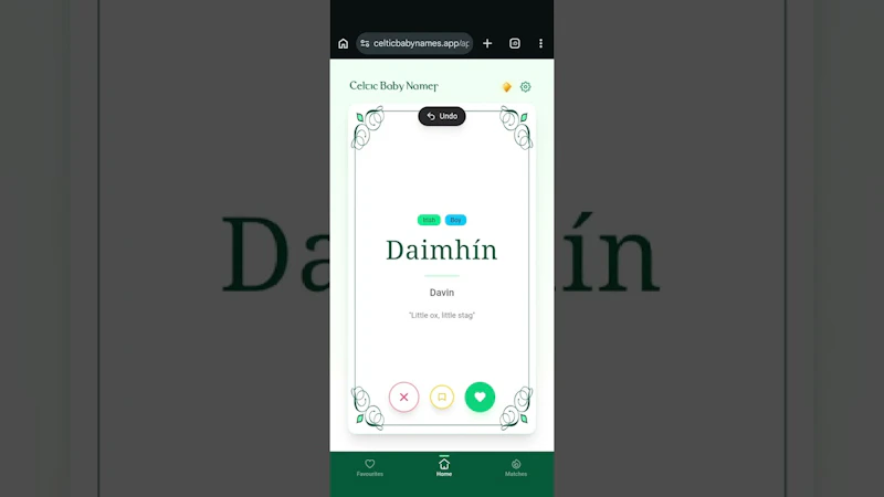 Celtic Baby Names — Baby Name Finder screenshot 1 (video preview)