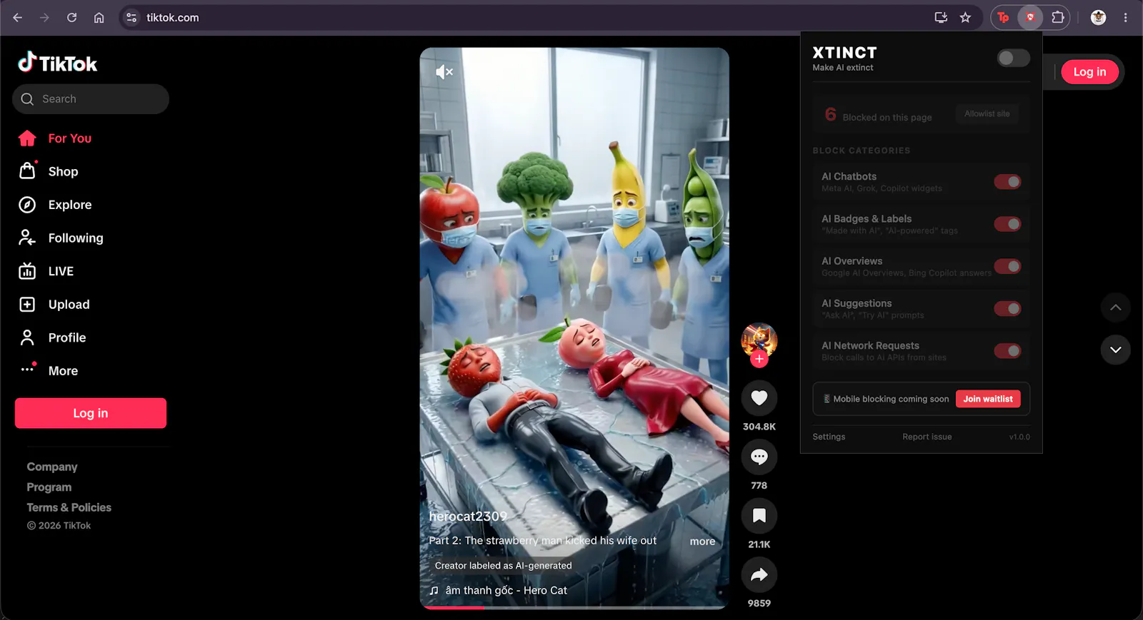 XTINCT: Remove AI clutter from the web screenshot 3