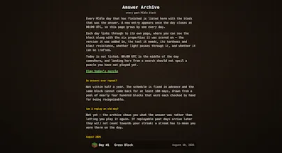 MCdle — Minecraft Wordle gallery image