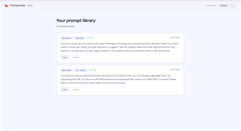 Promptmelo.com screenshot 4