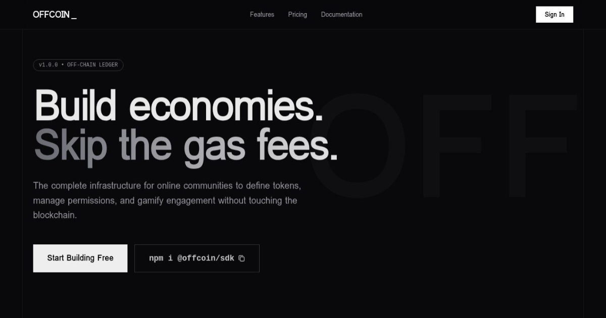 Offcoin - Main product screenshot demonstrating key features and user interface