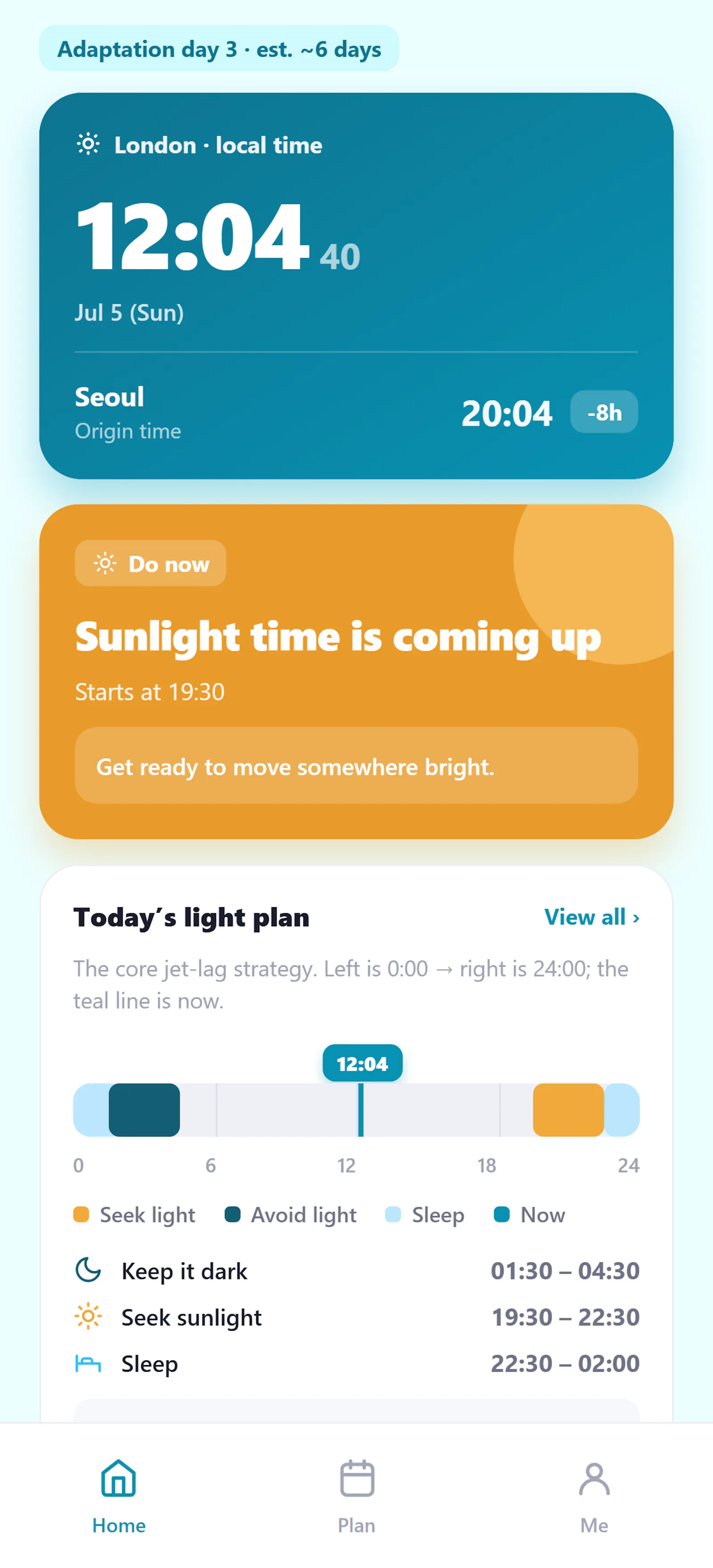 LumiSync: Jet Lag Planner screenshot 1