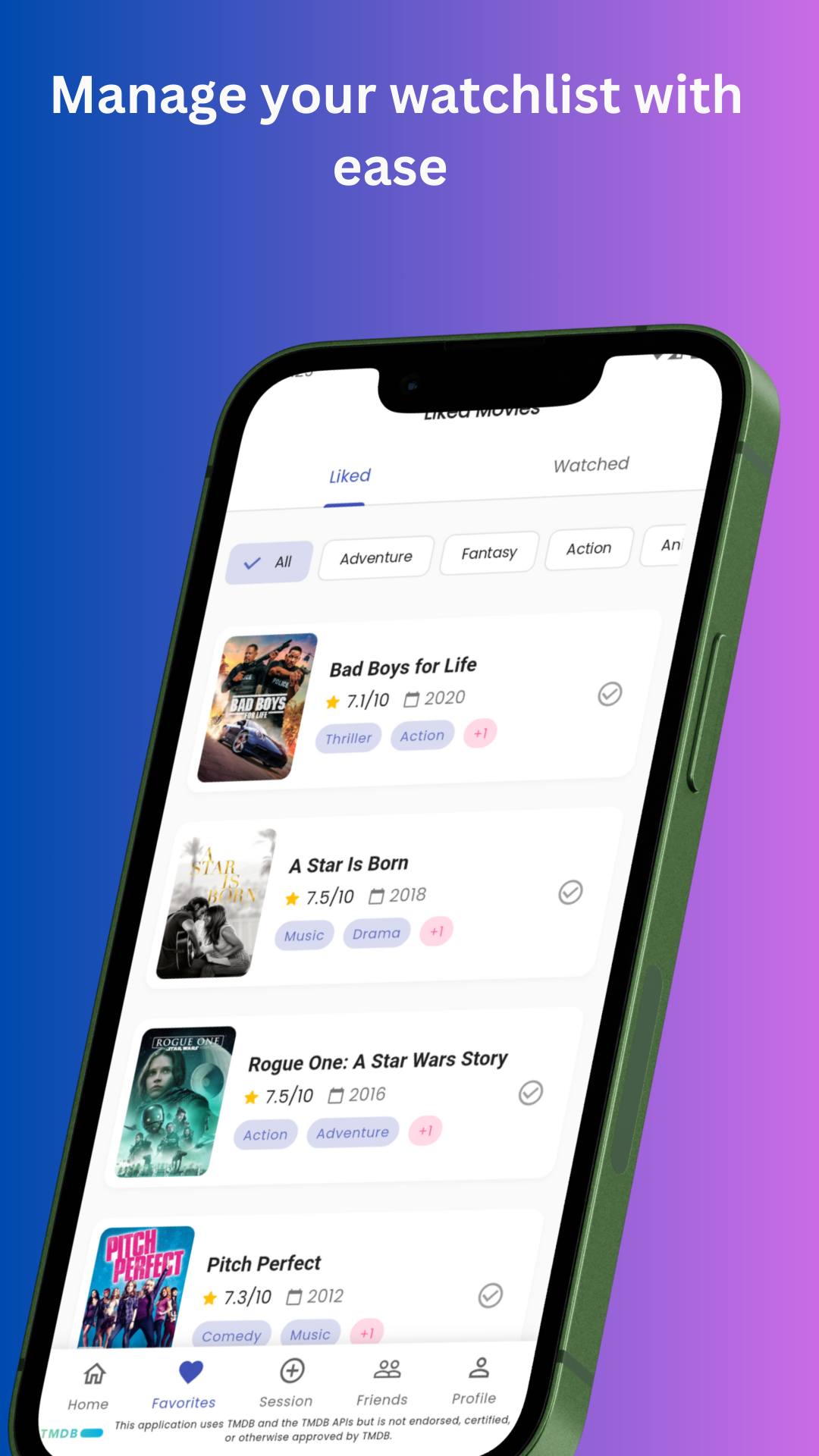 Uhr App - Zunder für Filme, alleine oder mit Freunden wischen Medien 2