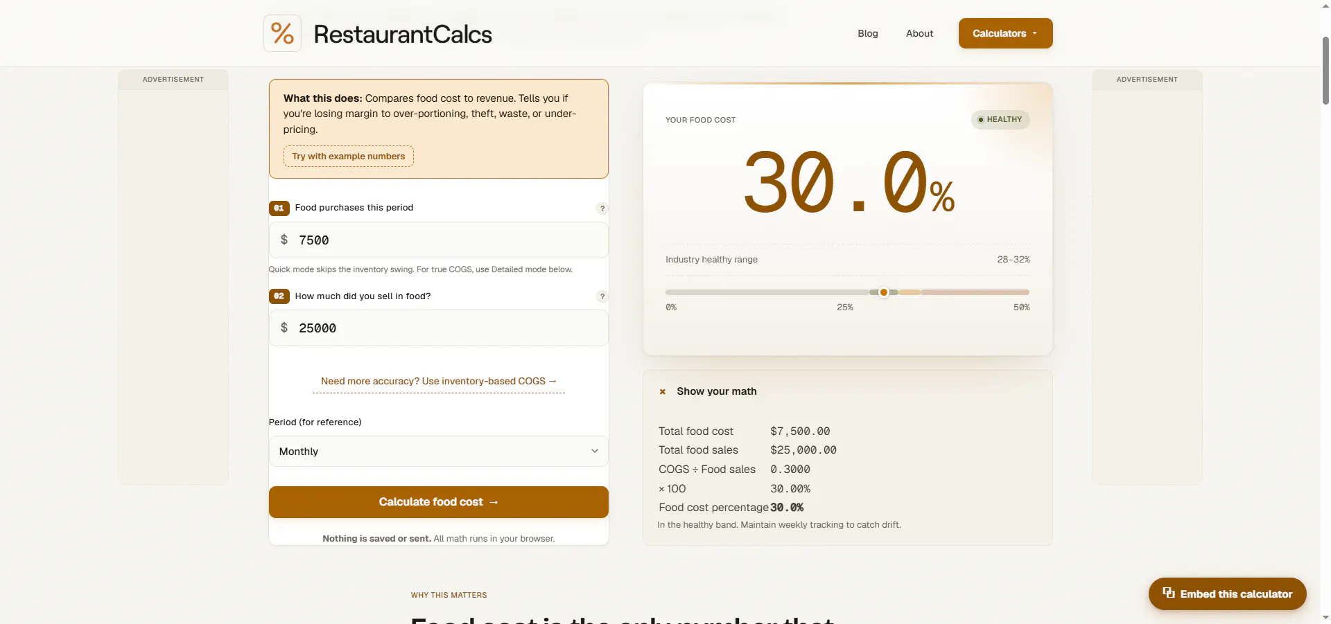 RestaurantCalcs gallery image