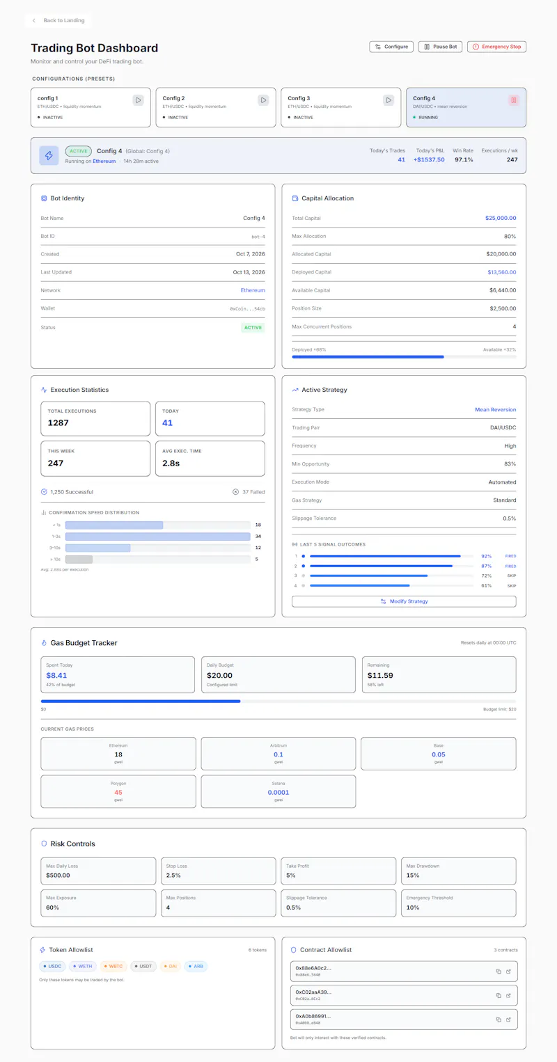 DeFi Trading Bot screenshot 2