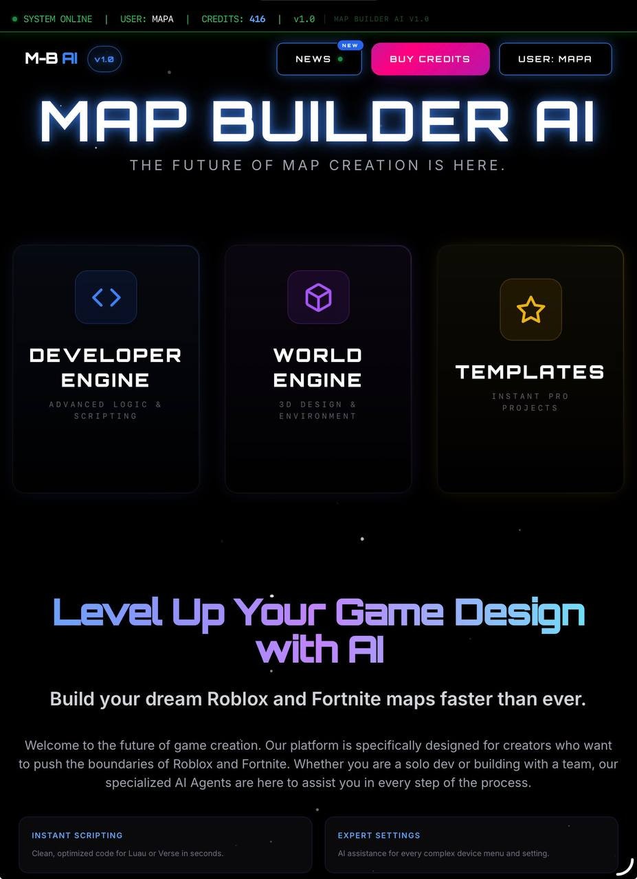 Map Builder AI - Main product screenshot demonstrating key features and user interface