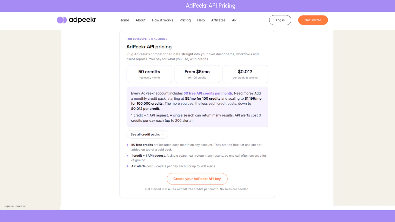 AdPeekr - API screenshot 2