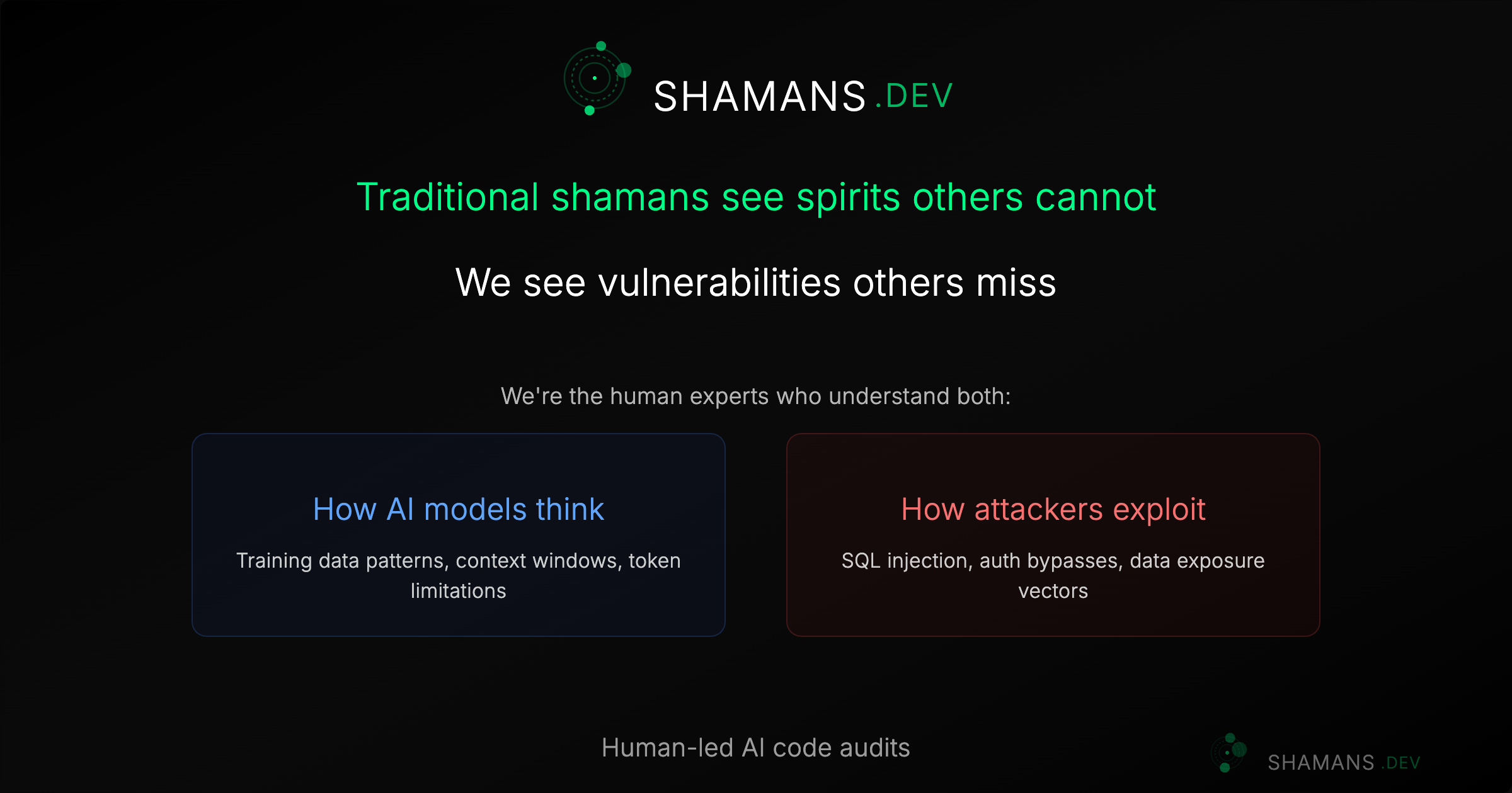 Shamans.dev : AI 생성 코드 보안 - AI 생성 코드에서 숨겨진 취약점을 찾으십시오 미디어 4