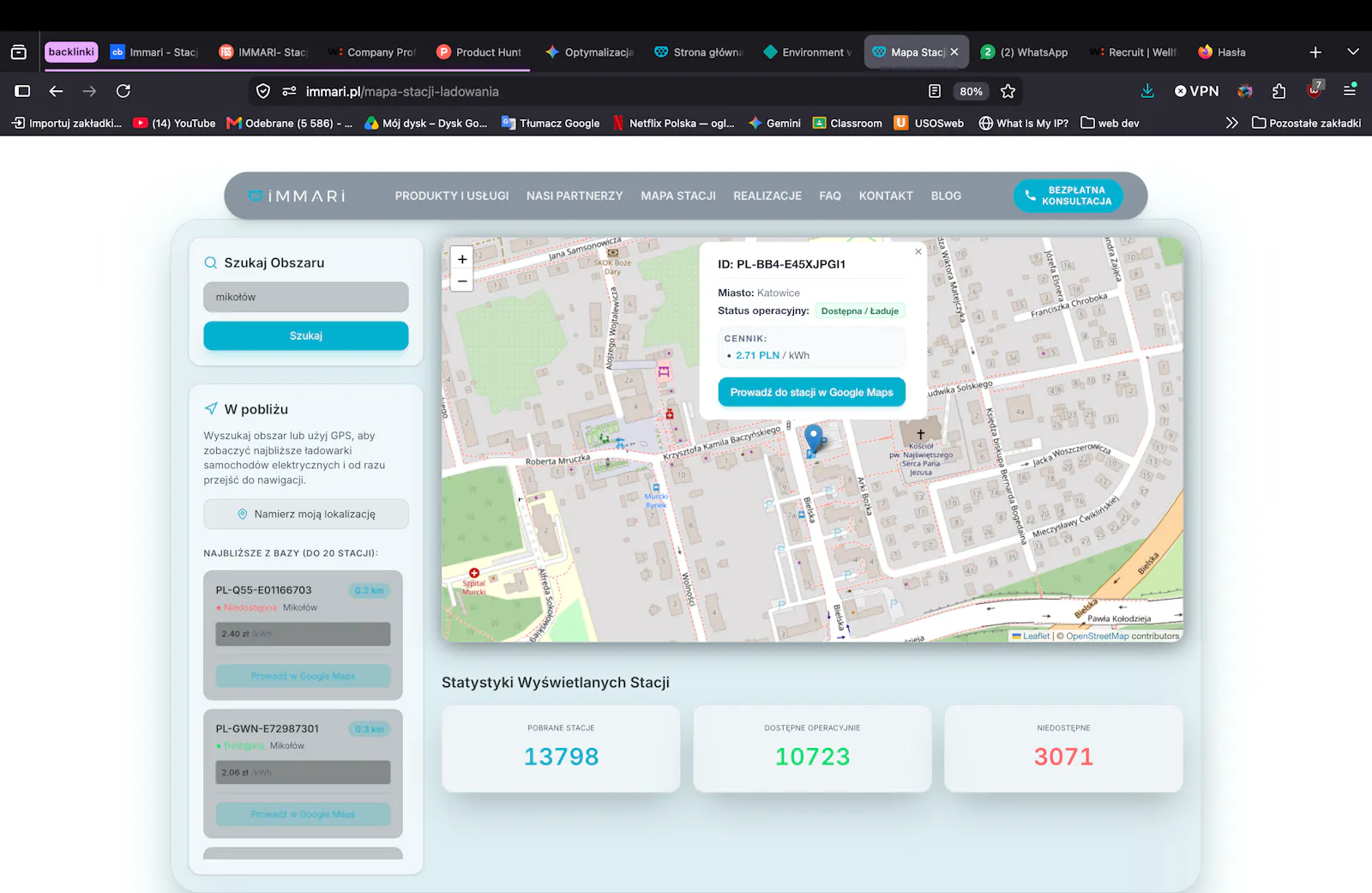 Immari - EV CHARGERS INTERACTIVE MAP screenshot 1