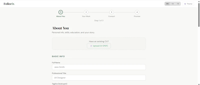 Foliorix - Portfolio Builder  screenshot 3
