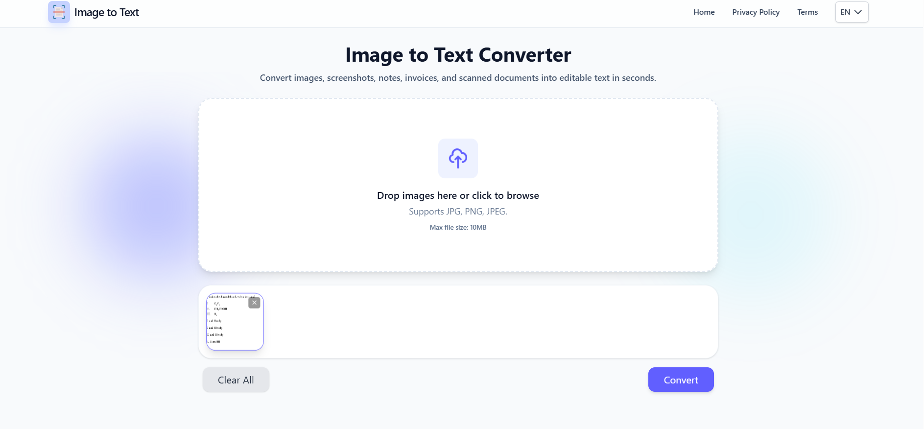 Image to Text – Free AI OCR Converter - Screenshot 2 showing product features and functionality
