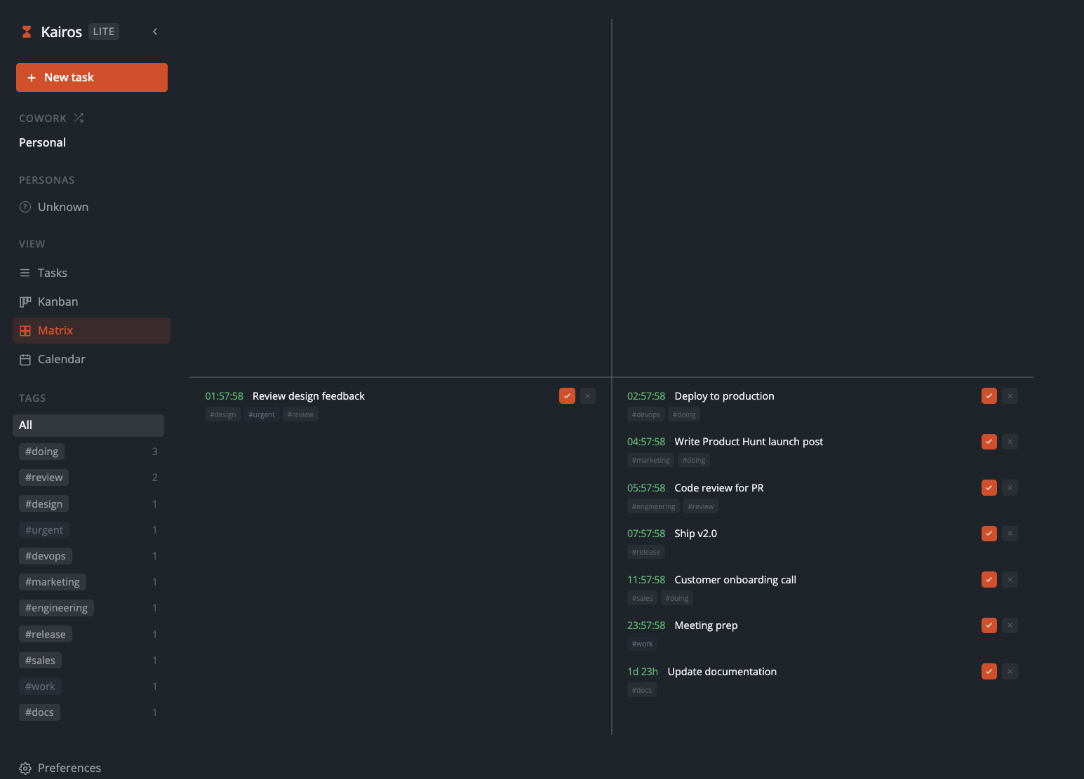 Kairos - Screenshot 3 showing product features and functionality