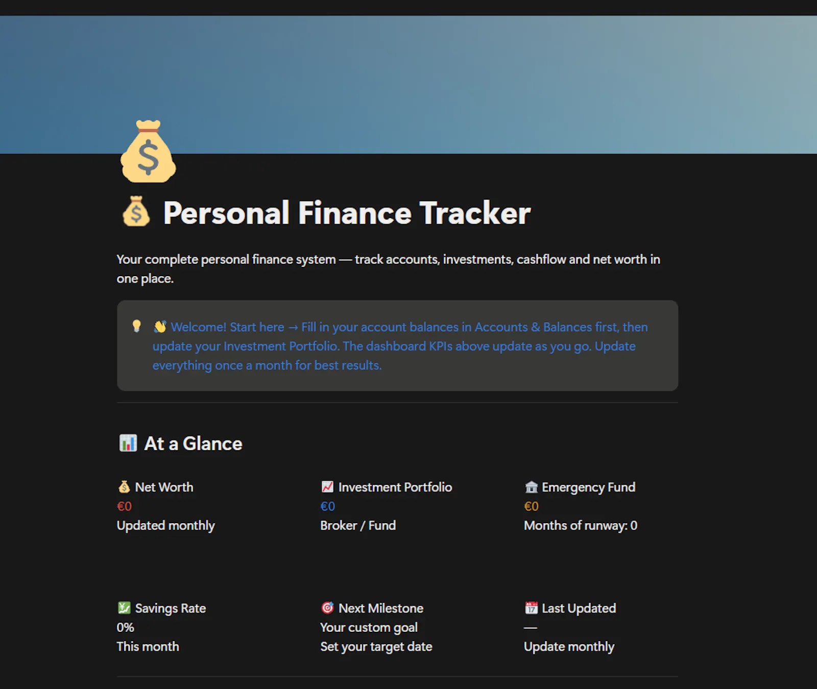 Personal Finance Tracker Notion screenshot 3