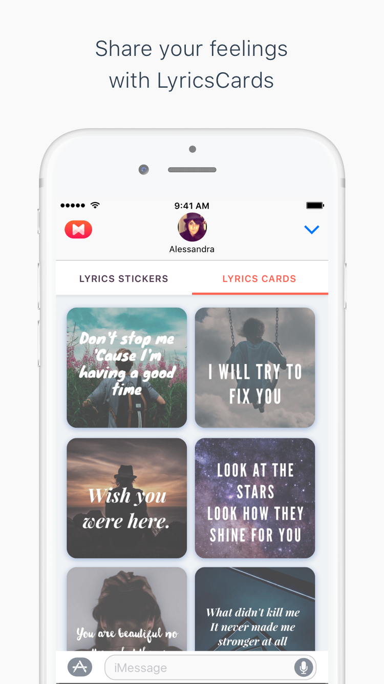 LyricsStickers™ for iMessage on iOS 10 gallery image