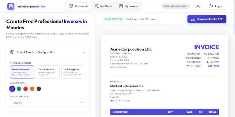 invoicegeneratorpdf.xyz screenshot 1