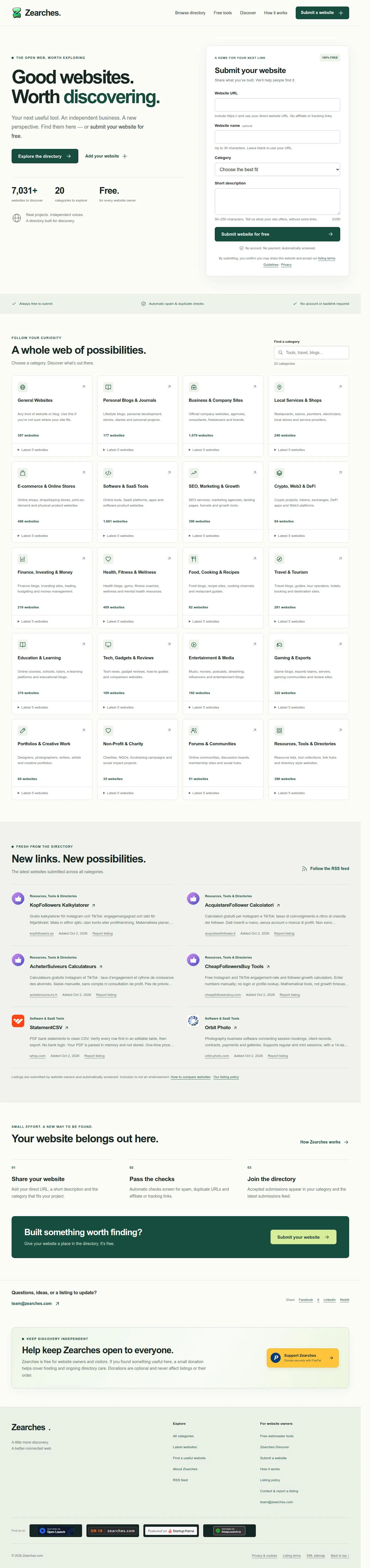 Zearches.com screenshot 1