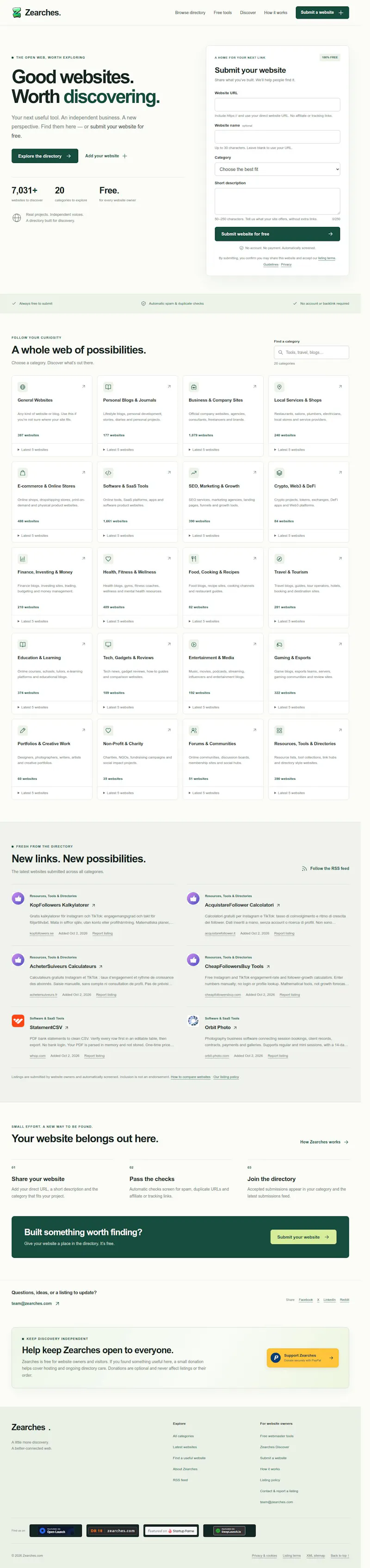 Zearches.com screenshot 1