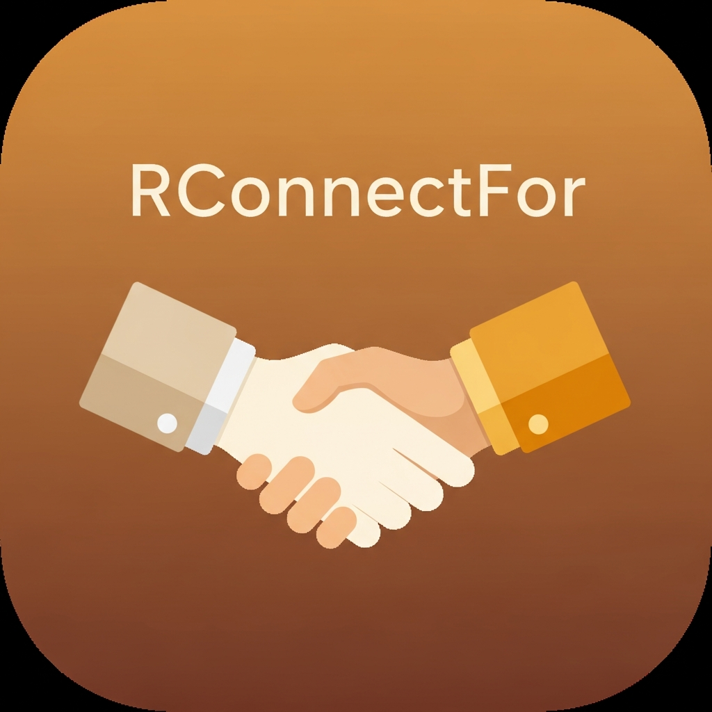 RConnectFor - Product Hunt launch logo and brand identity