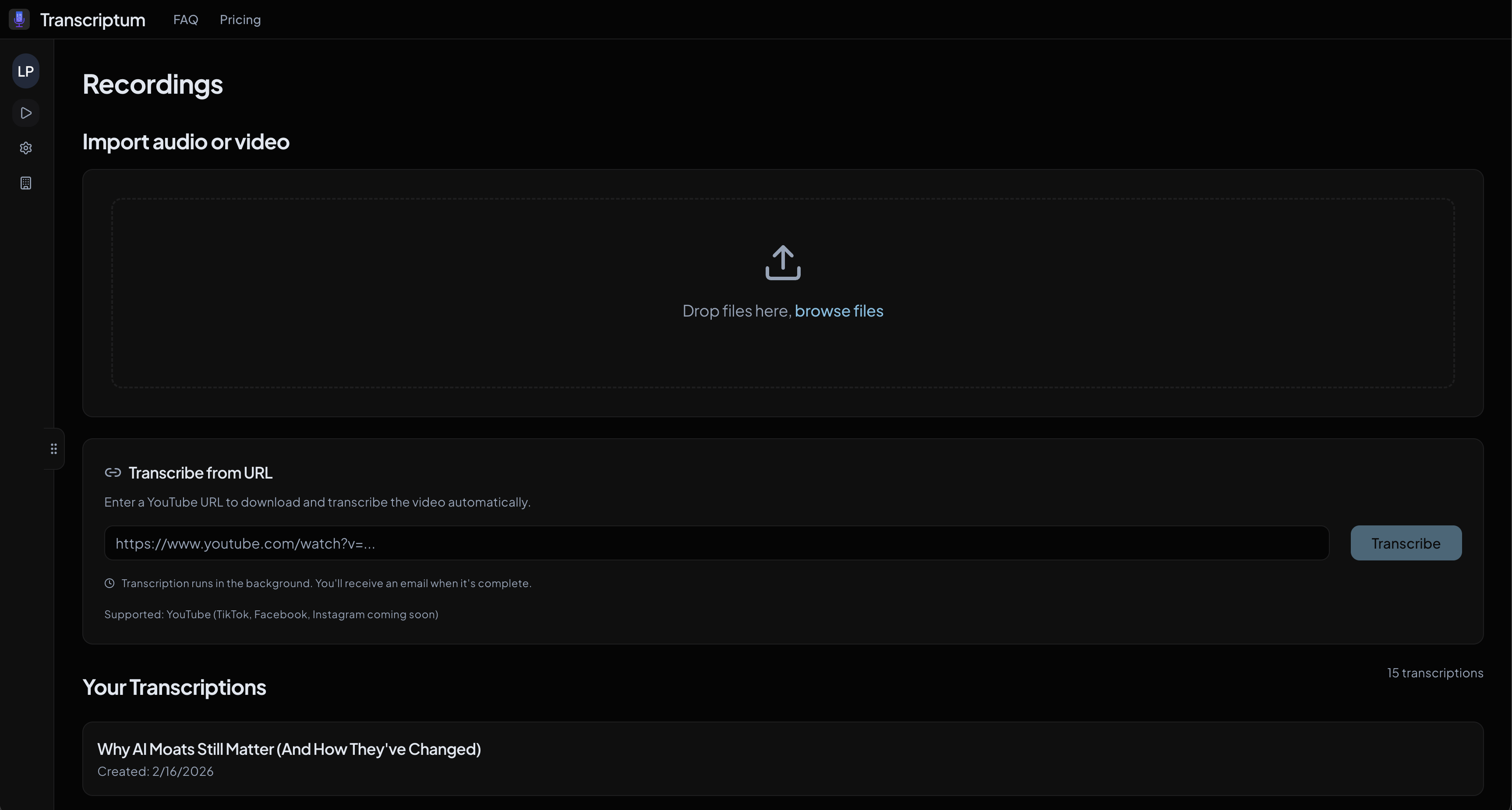 Transcriptum - Main product screenshot demonstrating key features and user interface