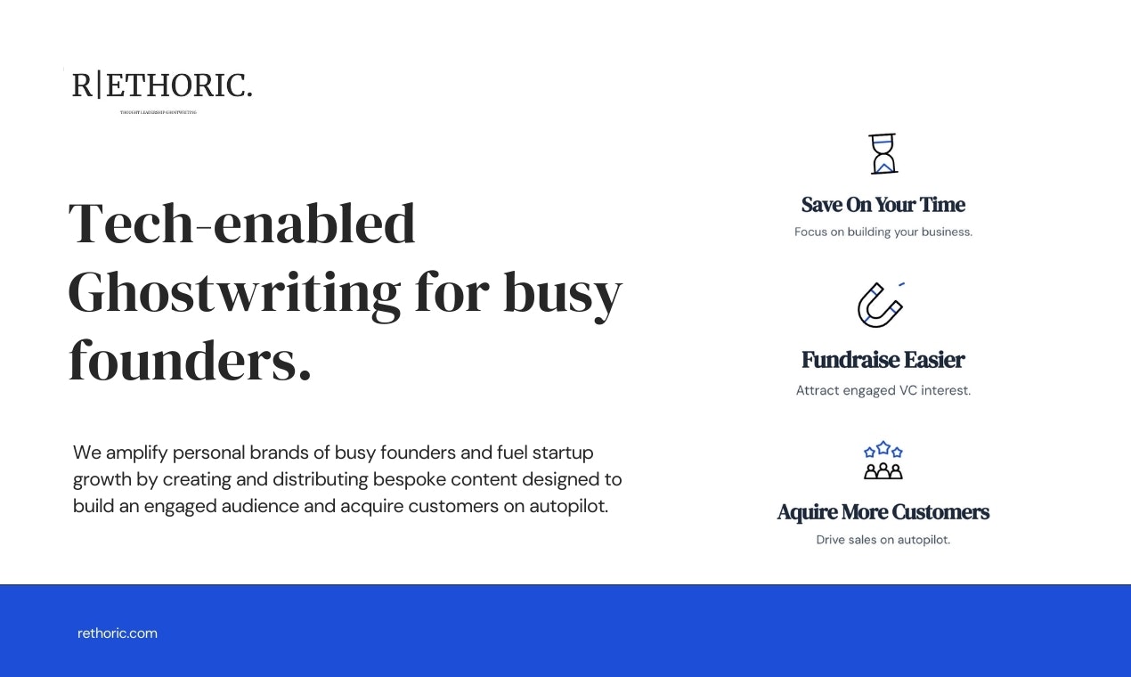 Mídia 1 de Remórica - Liderança de pensamento Ghostwriting para fundadores ocupados
