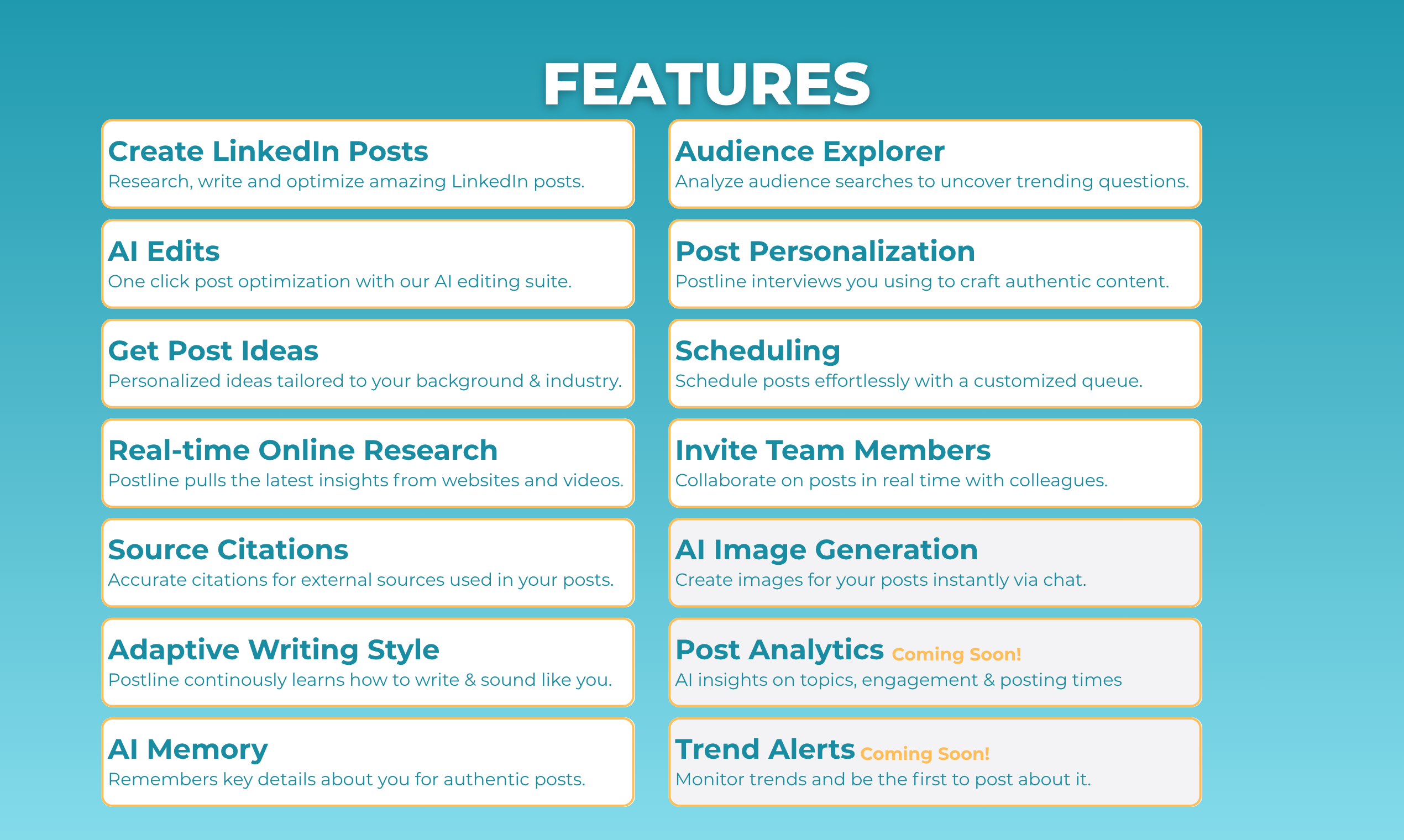 Media Postline.ai - Bài viết LinkedIn tốt hơn. Siêu nhanh. Vẫn 100% bạn. 8