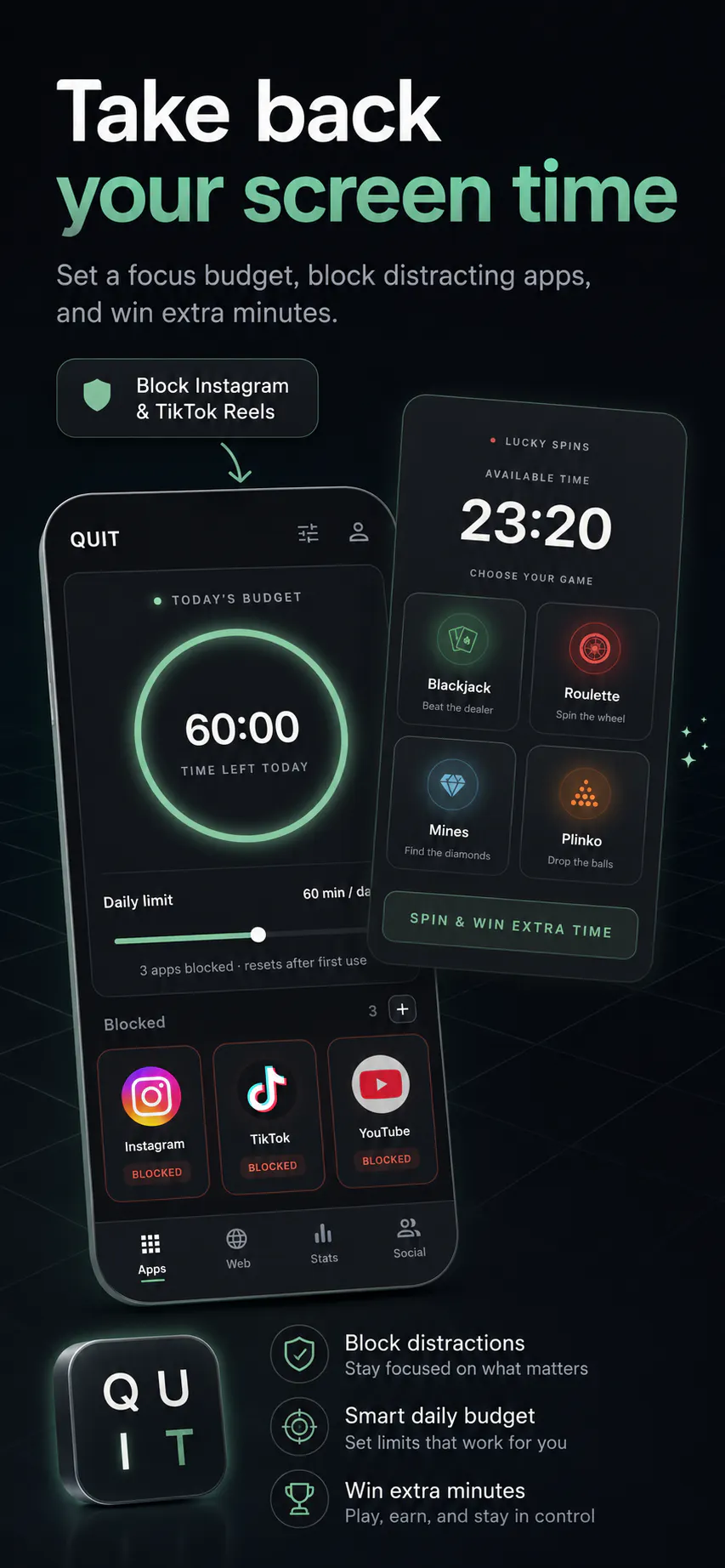 QUIT DOOMSCROLLING & Gamble screen Time gallery image
